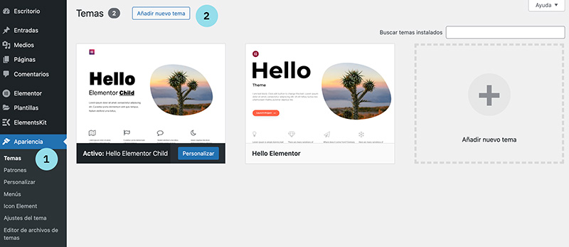 Pasos para instalar un template en WordPress